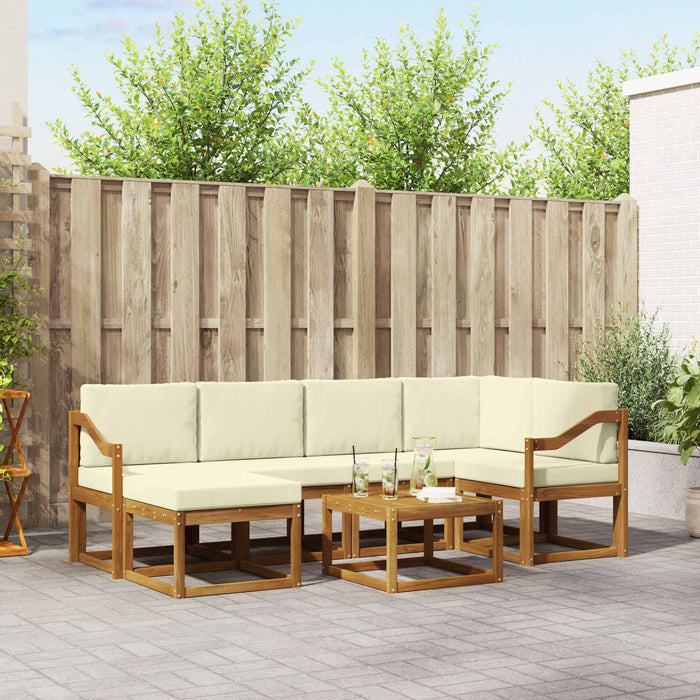 Set de canapele de exterior cu pernă 7 pcs Natural și Crem - WALTI WALTI