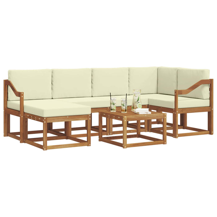 Set de canapele de exterior cu pernă 7 pcs Natural și Crem - WALTI WALTI