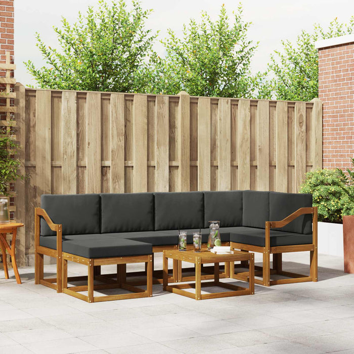 Set de canapele de exterior cu pernă 7 pcs Natural și Antracit WALTI