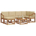 Set de canapele de exterior cu pernă 7 pcs Natural și Bej - WALTI WALTI