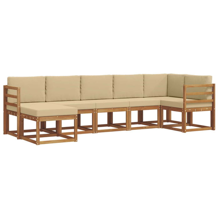 Set de canapele de exterior cu pernă 7 pcs Natural și Bej - WALTI WALTI