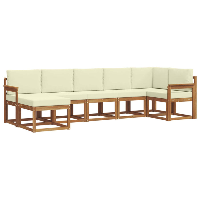 Set de canapele de exterior cu pernă 7 pcs Natural și Crem - WALTI WALTI