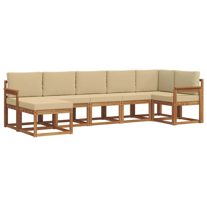 Set de canapele de exterior cu pernă 7 pcs Natural și Bej - WALTI WALTI
