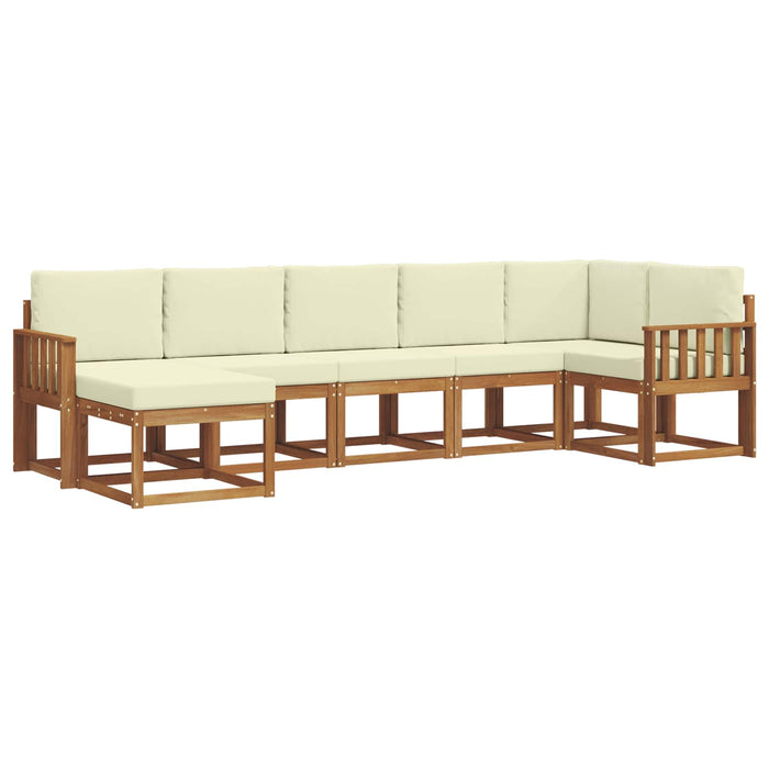 Set de canapele de exterior cu pernă 7 pcs Natural și Crem - WALTI WALTI