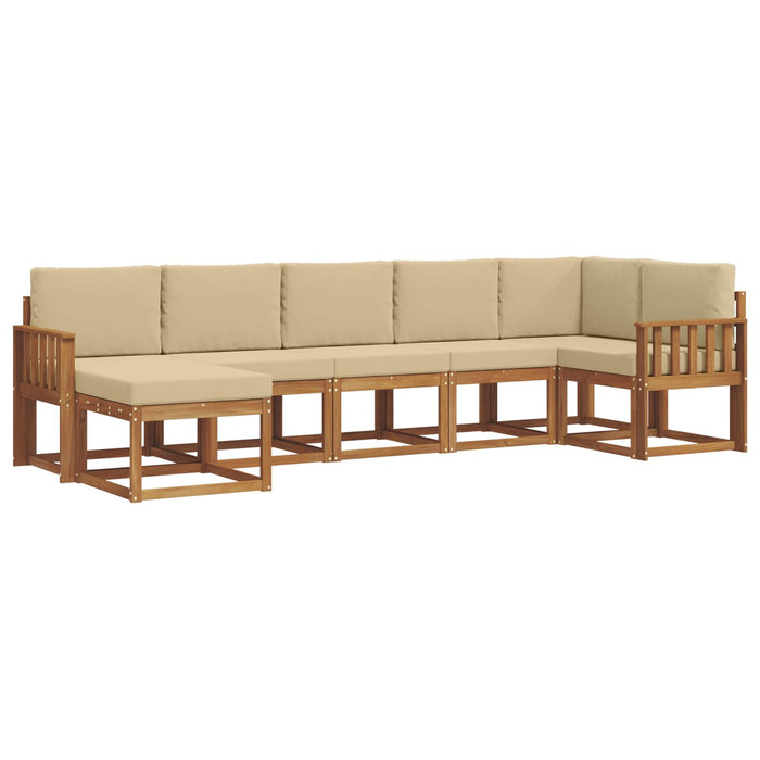 Set de canapele de exterior cu pernă 7 pcs Natural și Bej - WALTI WALTI