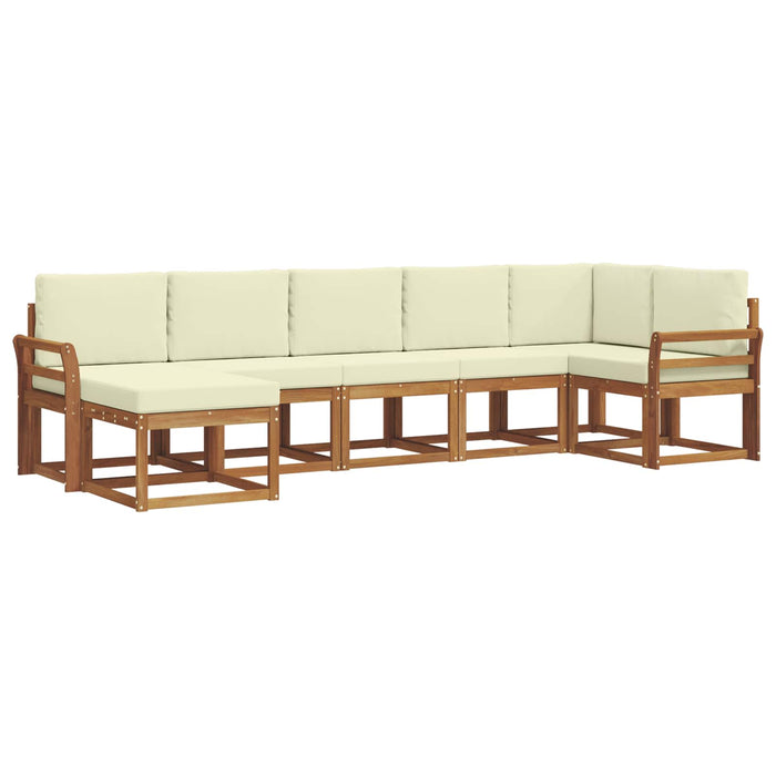 Set de canapele de exterior cu pernă 7 pcs Natural și Crem - WALTI WALTI