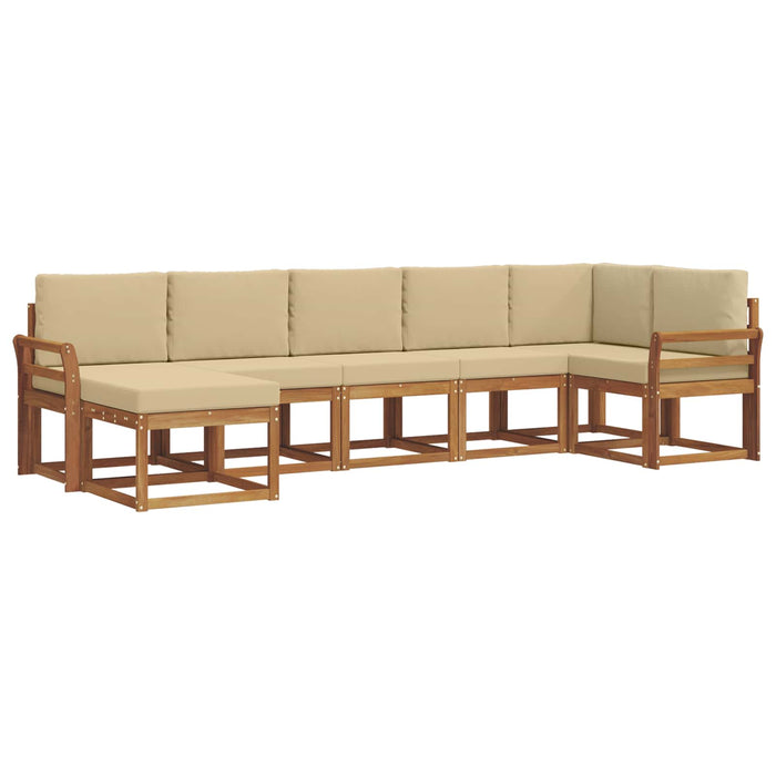 Set de canapele de exterior cu pernă 7 pcs Natural și Bej - WALTI WALTI