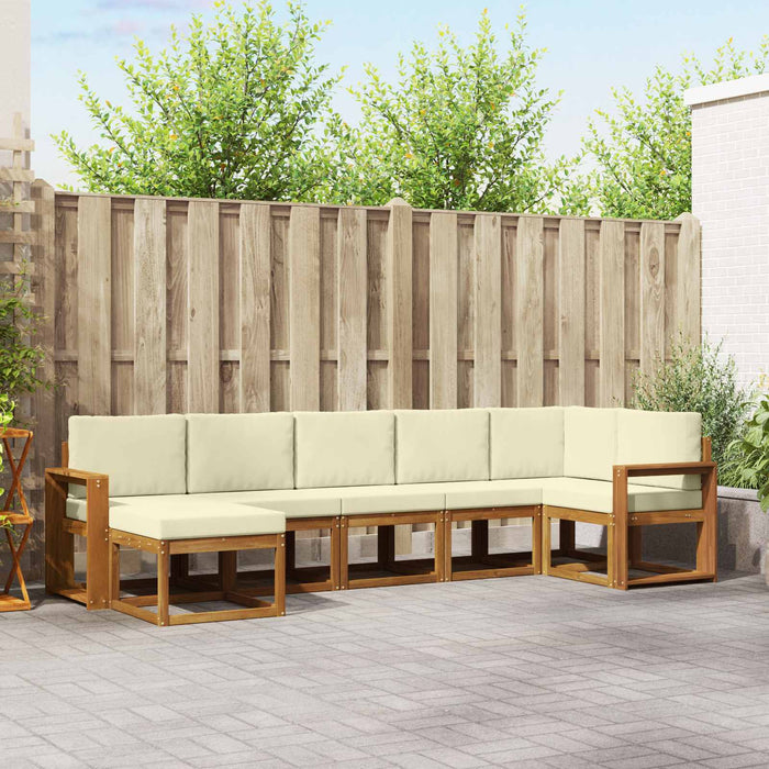 Set de canapele de exterior cu pernă 7 pcs Natural și Crem - WALTI WALTI