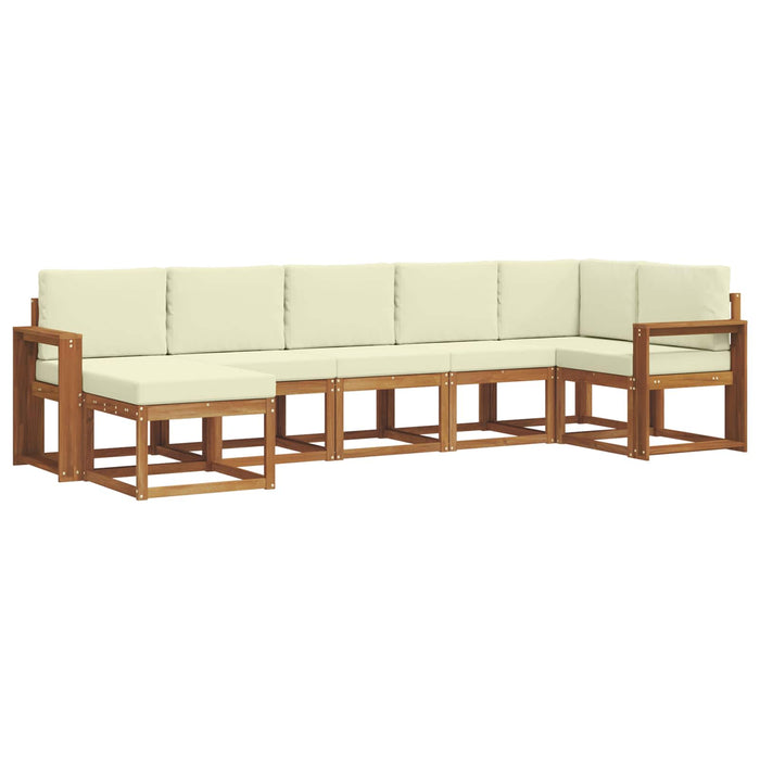 Set de canapele de exterior cu pernă 7 pcs Natural și Crem - WALTI WALTI