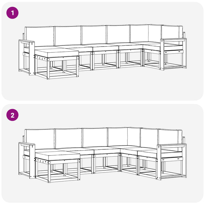 Set de canapele de exterior cu pernă 7 pcs Natural și Antracit - WALTI WALTI