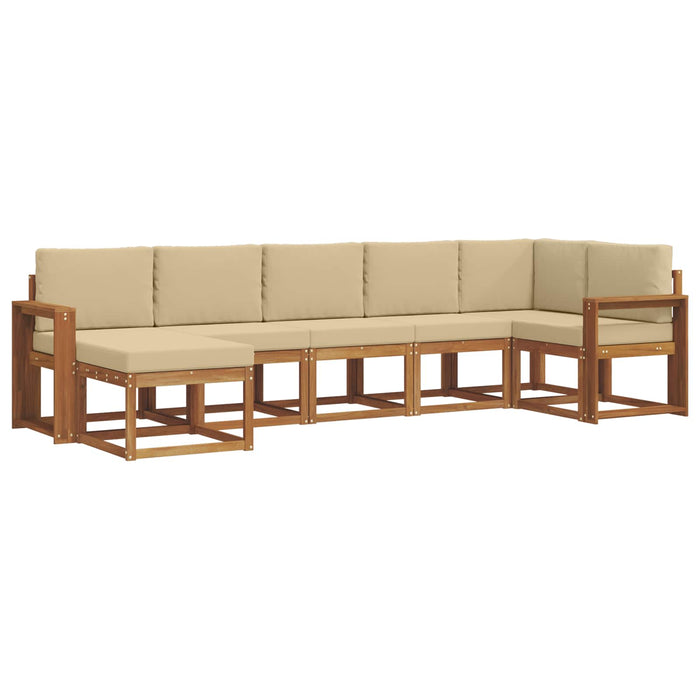 Set de canapele de exterior cu pernă 7 pcs Natural și Bej - WALTI WALTI