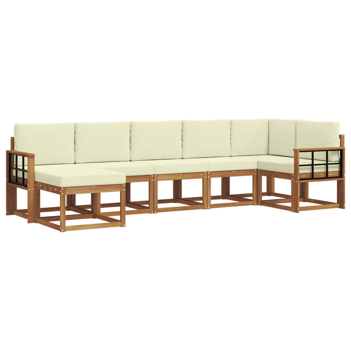 Set de canapele de exterior cu pernă 7 pcs Natural și Crem - WALTI WALTI