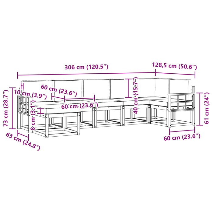 Set de canapele de exterior cu pernă 7 pcs Natural și Antracit - WALTI WALTI