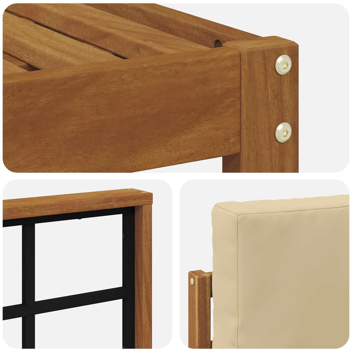 Set de canapele de exterior cu pernă 7 pcs Natural și Bej - WALTI WALTI