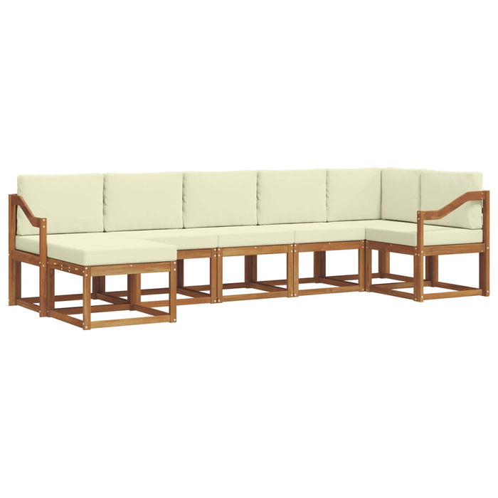 Set de canapele de exterior cu pernă 7 pcs Natural și Crem WALTI
