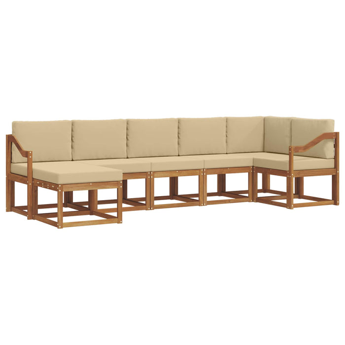 Set de canapele de exterior cu pernă 7 pcs Natural și Bej - WALTI WALTI