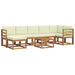 Set de canapele de exterior cu pernă 8 pcs Natural și Crem - WALTI WALTI