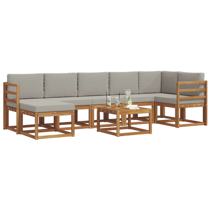 Set de canapele de exterior 8 pcs Gri natural și deschis - WALTI WALTI