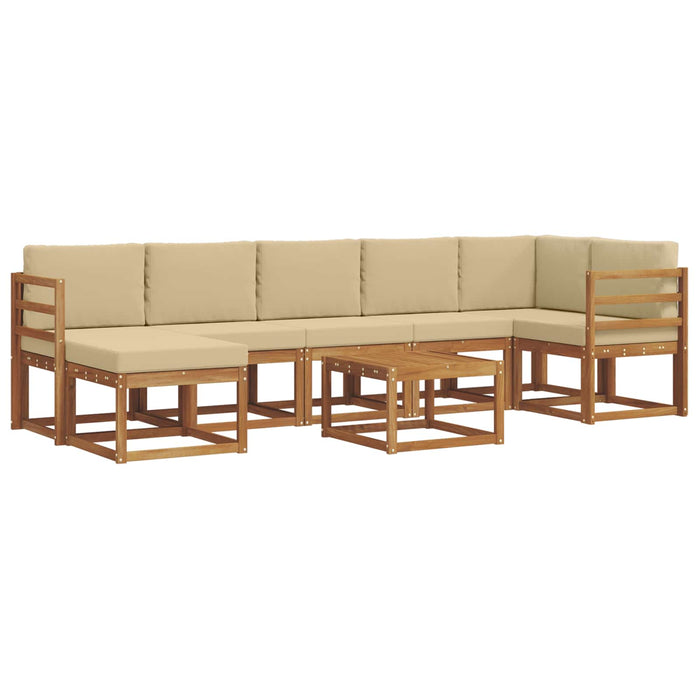 Set de canapele de exterior cu pernă 8 pcs Natural și Bej - WALTI WALTI
