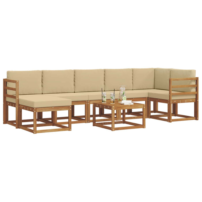 Set de canapele de exterior cu pernă 8 pcs Natural și Bej - WALTI WALTI