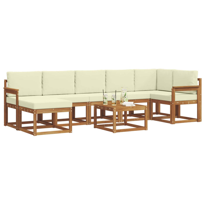 Set de canapele de exterior cu pernă 8 pcs Natural și Crem - WALTI WALTI