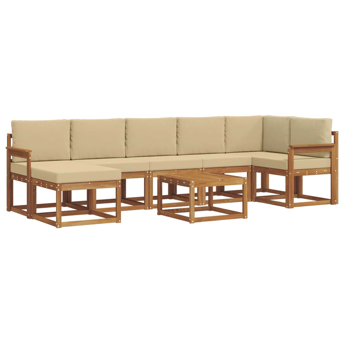 Set de canapele de exterior cu pernă 8 pcs Natural și Bej - WALTI WALTI
