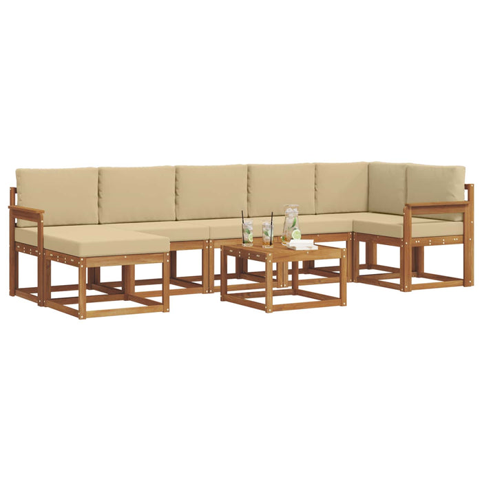 Set de canapele de exterior cu pernă 8 pcs Natural și Bej - WALTI WALTI