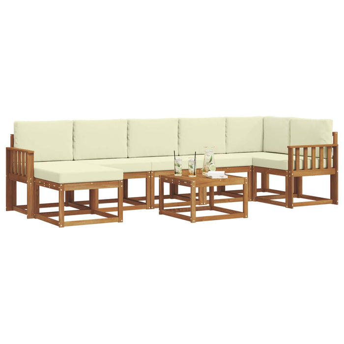 Set de canapele de exterior cu pernă 8 pcs Natural și Crem - WALTI WALTI