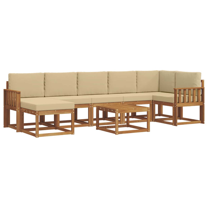 Set de canapele de exterior cu pernă 8 pcs Natural și Bej - WALTI WALTI