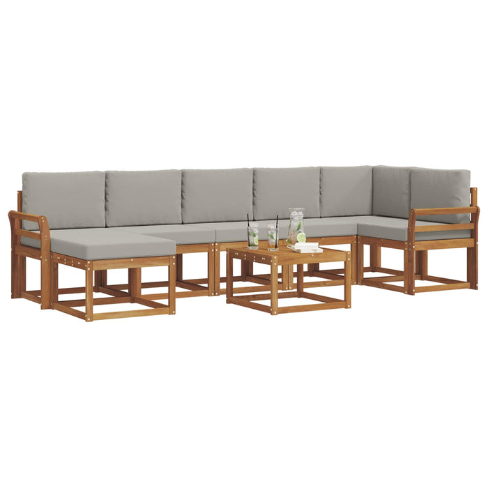 Set de canapele de exterior 8 pcs Gri natural și deschis - WALTI WALTI