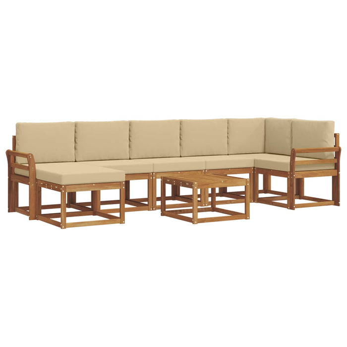 Set de canapele de exterior cu pernă 8 pcs Natural și Bej - WALTI WALTI