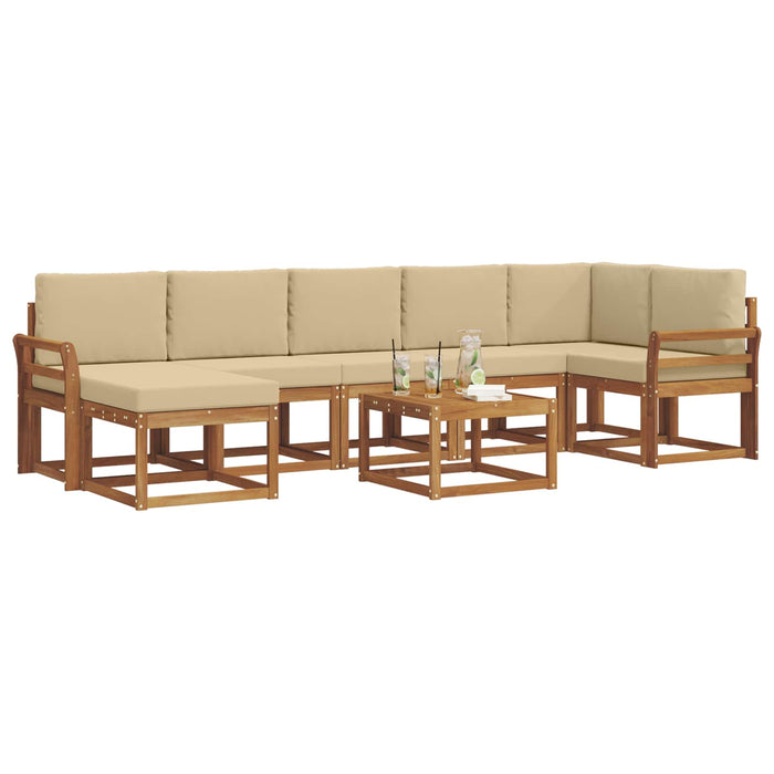Set de canapele de exterior cu pernă 8 pcs Natural și Bej - WALTI WALTI