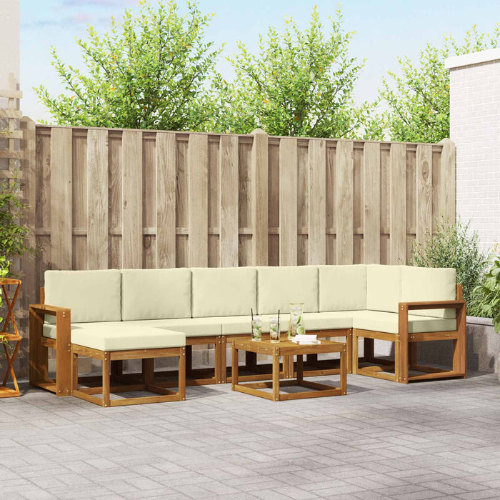 Set de canapele de exterior cu pernă 8 pcs Natural și Crem - WALTI WALTI