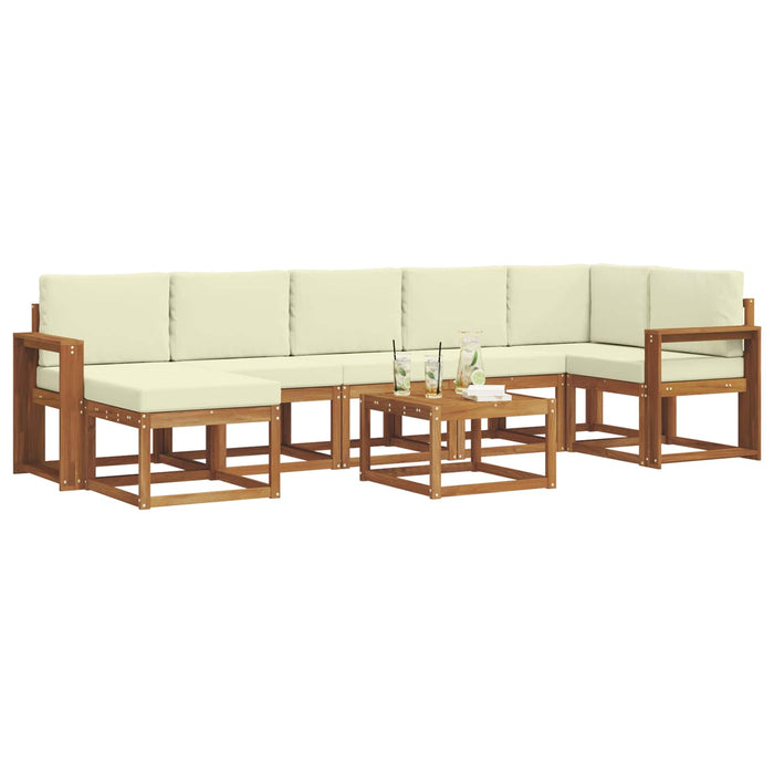 Set de canapele de exterior cu pernă 8 pcs Natural și Crem - WALTI WALTI