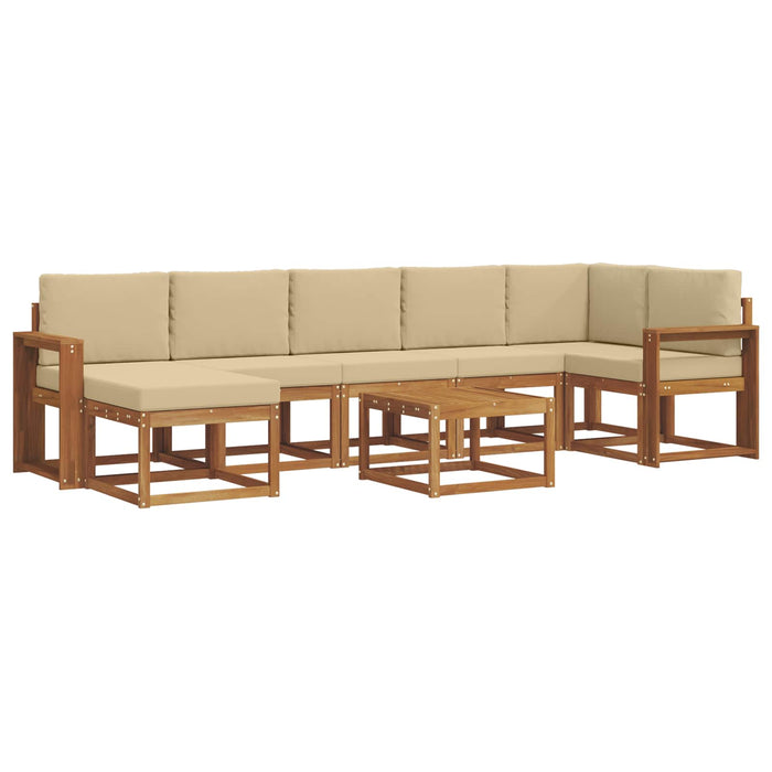 Set de canapele de exterior cu pernă 8 pcs Natural și Bej - WALTI WALTI