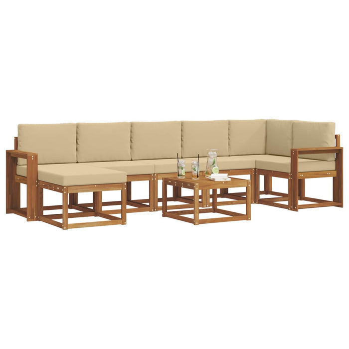 Set de canapele de exterior cu pernă 8 pcs Natural și Bej - WALTI WALTI