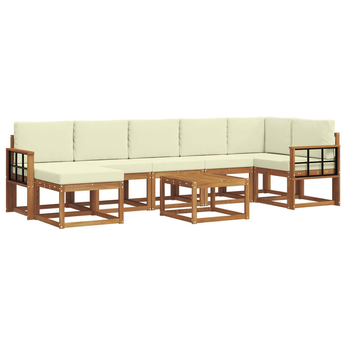 Set de canapele de exterior cu pernă 8 pcs Natural și Crem - WALTI WALTI
