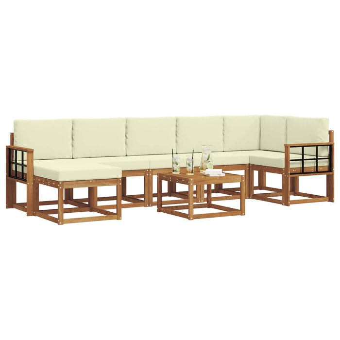 Set de canapele de exterior cu pernă 8 pcs Natural și Crem - WALTI WALTI