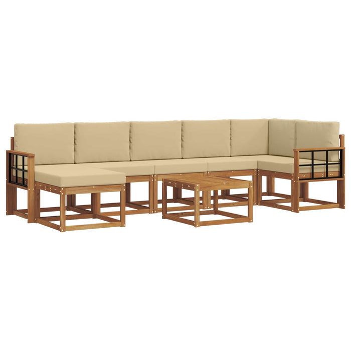 Set de canapele de exterior cu pernă 8 pcs Natural și Bej - WALTI WALTI