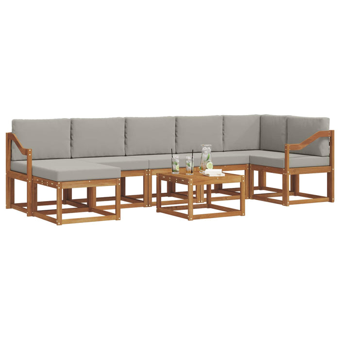 Set de canapele de exterior 8 pcs Gri natural și deschis - WALTI WALTI