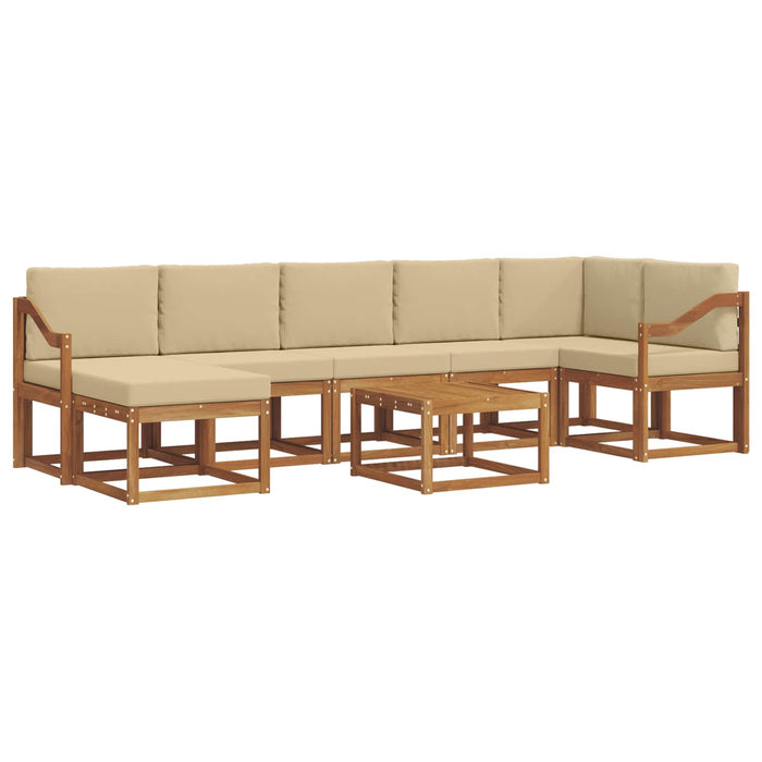 Set de canapele de exterior cu pernă 8 pcs Natural și Bej - WALTI WALTI