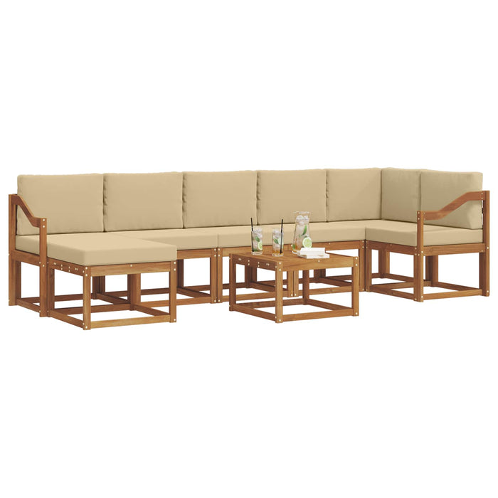 Set de canapele de exterior cu pernă 8 pcs Natural și Bej - WALTI WALTI