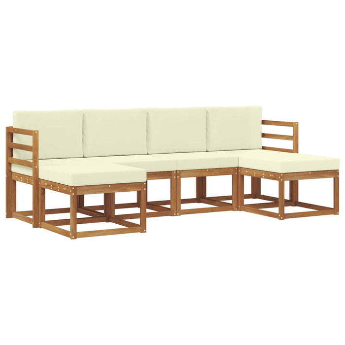 Set de canapele de exterior 6 pcs Natural și Crem Lemn compozit - WALTI WALTI