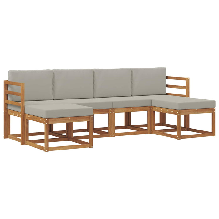 Set de canapele de exterior 6 pcs Gri natural și deschis - WALTI WALTI