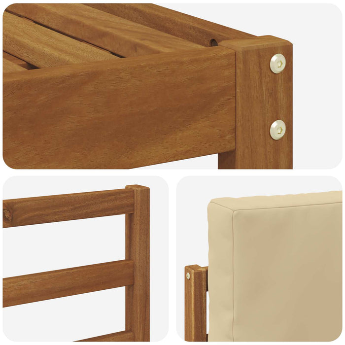 Set de canapele de exterior 6 pcs Natural și Bej Lemn compozit WALTI