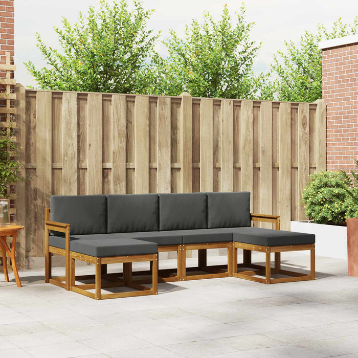Set de canapele de exterior cu pernă 6 pcs Natural și Antracit - WALTI WALTI
