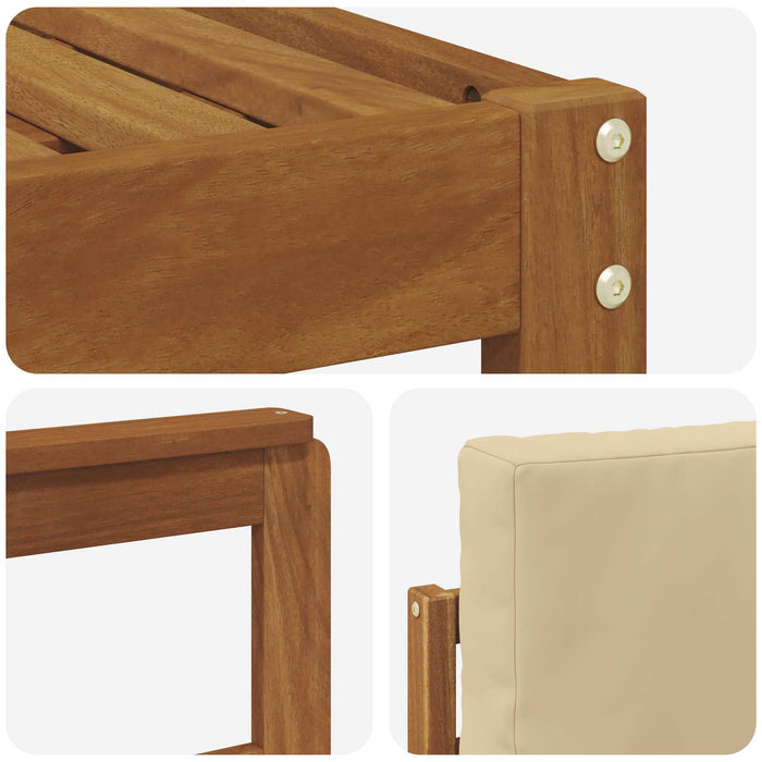 Set de canapele de exterior 6 pcs Natural și Bej Lemn compozit WALTI