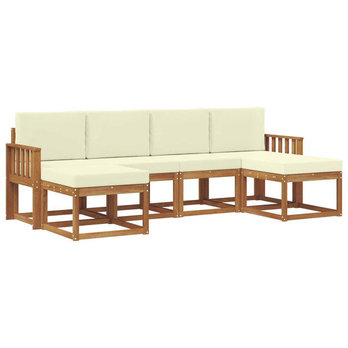 Set de canapele de exterior cu pernă 6 pcs Natural și Crem - WALTI WALTI
