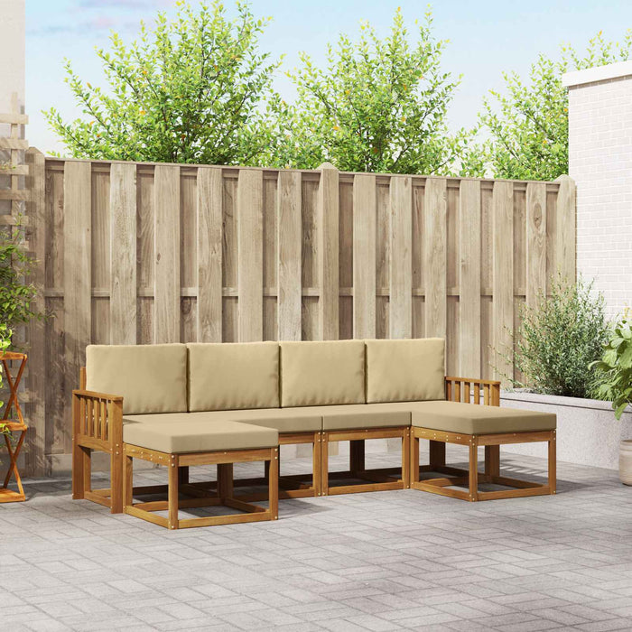 Set de canapele de exterior 6 pcs Natural și Bej Lemn compozit - WALTI WALTI