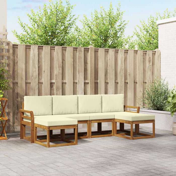 Set de canapele de exterior cu pernă 6 pcs Natural și Crem WALTI